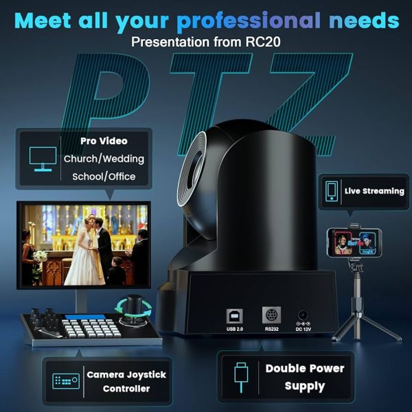 ROCWARE RC20 Full Hd PTZ Camera for Digital Classes & Video Conference